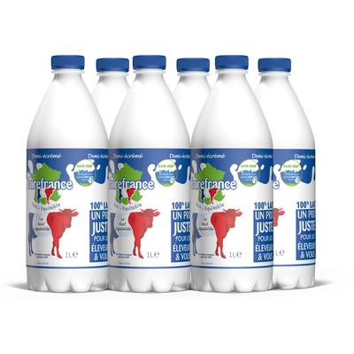 Faire France Lait équitable 1/2 écrémé, 6x1L
