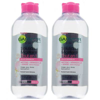 Garnier Solution eau micellaire tout en 1, Lot de 2x400ml