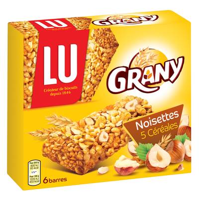 Grany Barres Céréales et Noisette, 6 barres