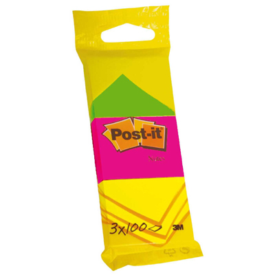 Post-it Blocs de notes adhésives 3,8 x 5,1 cm, 3 x 100  feuilles