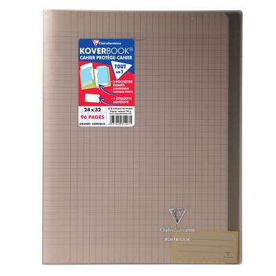 Clairefontaine Cahier kover book 24 x 32 cm grands carreaux noir translucide, 96  pages