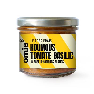 Omie Houmous Tomate Basilic et Haricots Blancs Bio, 90g