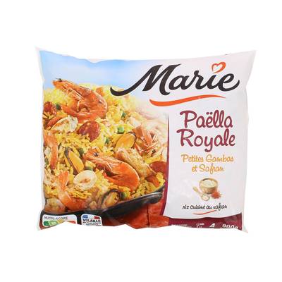 Marie Paella royale petites gambas et safran avec du riz cuisiné au safran, 900g