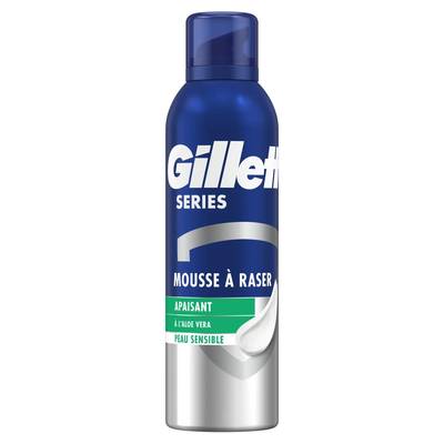 Gillette Mousse à Raser Peau Sensible Pour Homme Apaisant Aloe Vera, 250ml