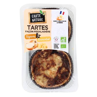 Carte Nature Tarte Pissaladière aux Oignons Bio, 2x115g