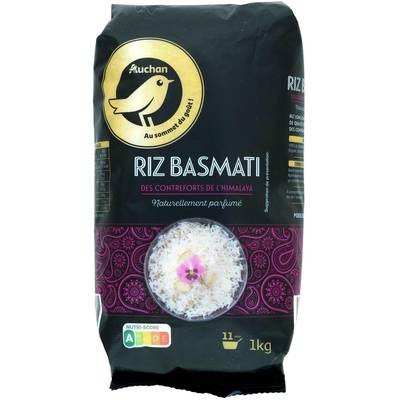 Auchan Collection Riz parfumé basmati prêt en 11 min, 1kg