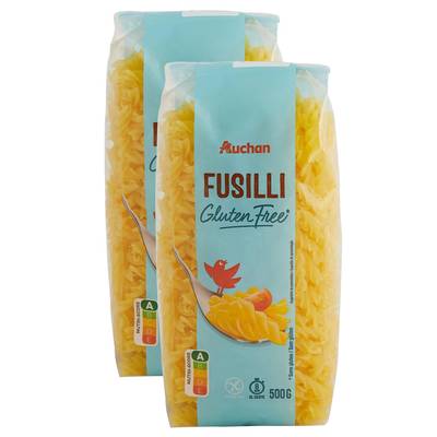 Auchan Pâtes Fusilli Sans Gluten, Lot de 2x500g