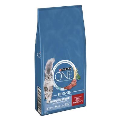 Purina - One Croquettes Boeuf pour Chat adulte Stérilisé, 7,5kg