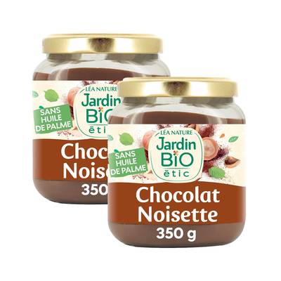 Jardin Bio Etic Pâte à tartiner chocolat noisette Bio, Lot de 2x350g