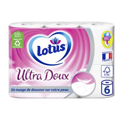 Lotus Papier toilette Aquatube Ultra-Doux, 6 rouleaux