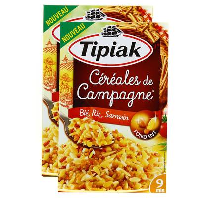Tipiak Céréales de Campagne Blé, riz, sarrasin, Lot de 2x2x165g