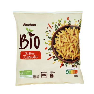 Auchan BIO Frites bio classic, 600g