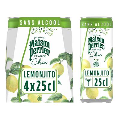 Maison Perrier Boisson Gazeuse Aromatisée Lemonjito, 4x25cl