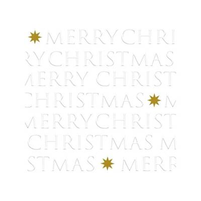 Paperproducts Design Serviette papier Christmas Letters pearl relief, 20 serviettes de 33 x 33 cm