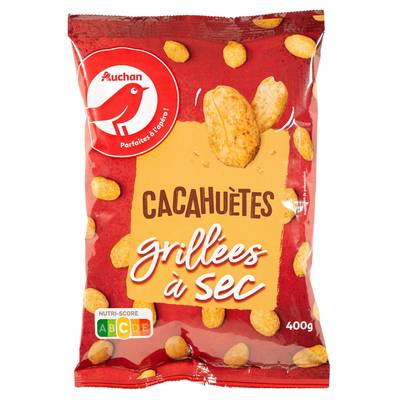 Auchan Cacahuètes grillées à sec, 400g