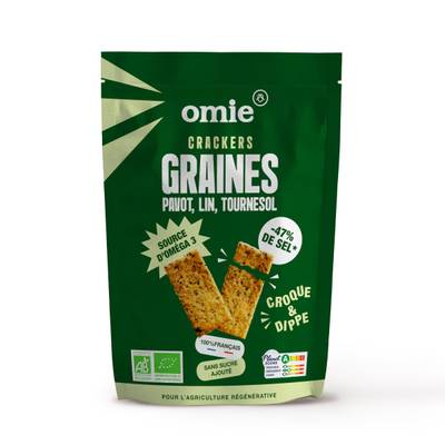 Omie Crackers aux graines bio - Pavot, Lin, Tournesol, 100g
