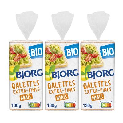 Bjorg Galettes de maïs extra fines Bio, Lot de 3x130g