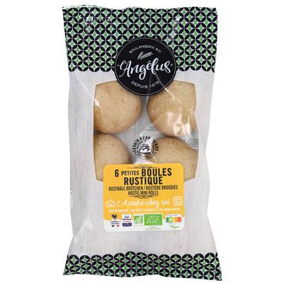 L'Angelus Mini Boules Rustique, Bio, 6 pains - 360g