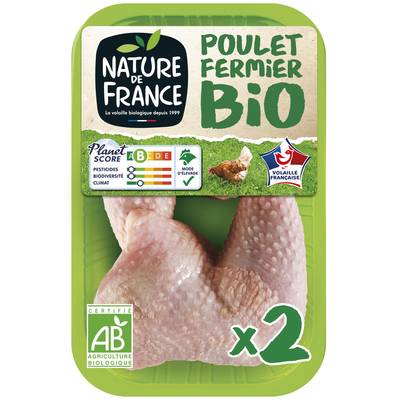 Nature De France Cuisses de Poulet Fermier Bio, 2x275g