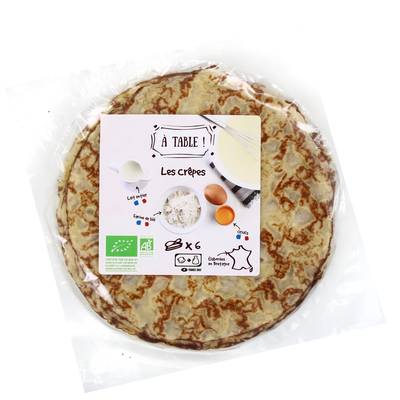 A Table Crêpes Bio à la Farine Blé, 6x40g