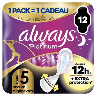 Always Serviettes Hygiéniques avec Ailettes, 12 serviettes