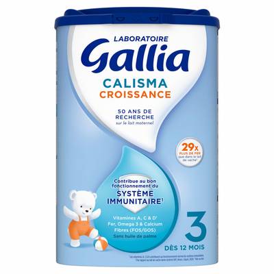 Laboratoire Gallia Lait de Croissance Calisma 3 en Poudre Bébé Dès 12 mois, 830g