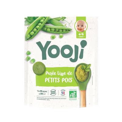 Yooji Purée de petits pois Bio dès 4 mois, 400g