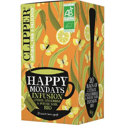 Clipper Infusion Citron Gingembre Bio - 20 sachets, 45g