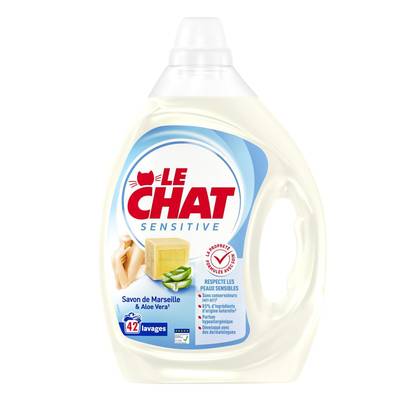 Le Chat Lessive liquide sensitive au savon de Marseille, 1,89L