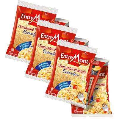 Entremont Emmental râpé, 3 packs de 3x70g