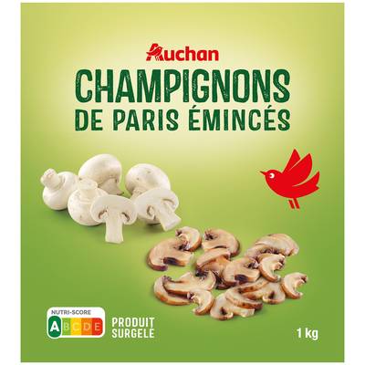 Auchan Champignons de Paris émincés, 1kg