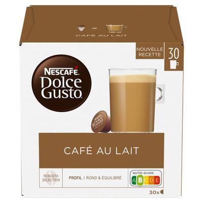 Nescafe Dolce Gusto Café capsules Compatible Dolce Gusto café au lait, 30 capsules