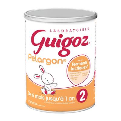 Guigoz Lait bébé en poudre Pelargon 2ème âge, 6-12 mois, 780g