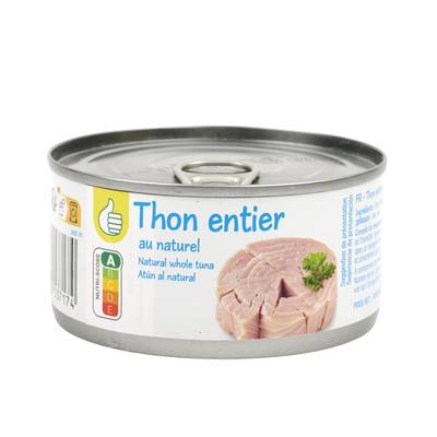 Pouce Thon entier au naturel, 140g
