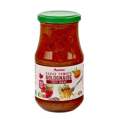 Auchan Sauce bolognaise origine France en bocal, 420g