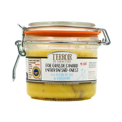 Terroir de Caractère Foie Gras de Canard Entier du Sud-Ouest à la Fleur de Sel de Guérande, 3-5 parts - 280g