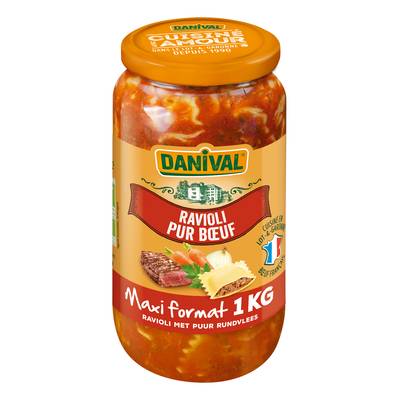 Danival Ravioli Pur boeuf bio sauce Bolognaise, maxi format, 1KG