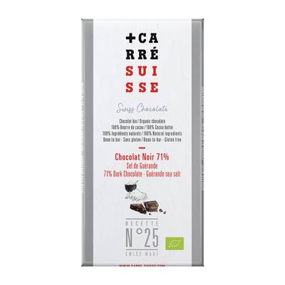 3760231780375 - Carré Suisse - Chocolat Noir 71% pointe de sel de Guérande BIO
