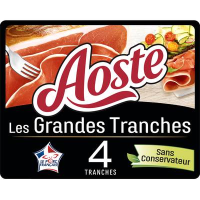 Aoste Jambon Cru, Les Grandes Tranches, 4 tranches - 100g