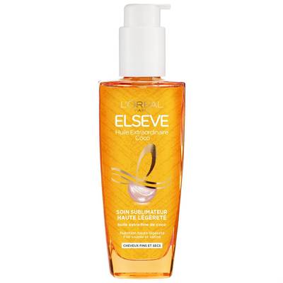 Elsève Huile cheveux Sans Rinçage Coco Cheveux Normaux à Secs, 100ml