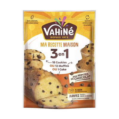 Vahine Préparation 3 en 1 (Cake, Cookie, Muffin), 300g