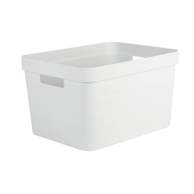Eda-David Bac de rangement Stone blanc cérusé, 18 Litres