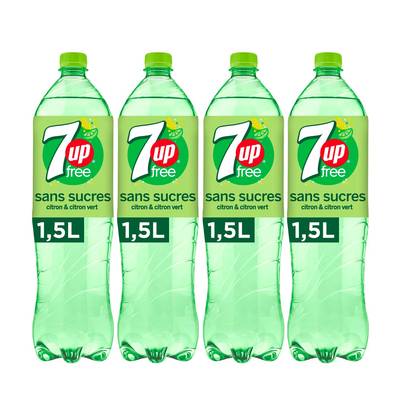 Seven-Up free Boisson gazeuse aromatisée sans sucre, 4x1,5L
