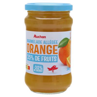 Auchan Marmelade allégée d'Orange 35% de fruits, 340g