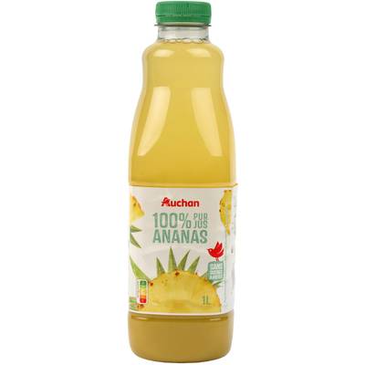 Auchan Pur jus d'ananas sans sucres ajoutés, 1L