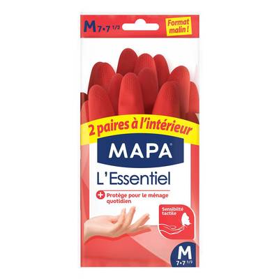 Mapa Gants de ménage L'essentiel 7-7,5, 4 gants - Taille M