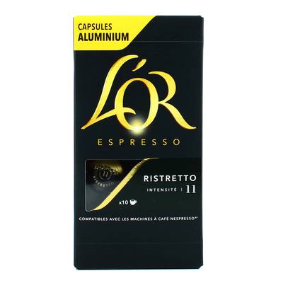L'or Espresso Café Ristretto intensité 11, 10 capsules