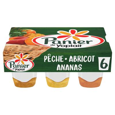 Panier de Yoplait Yaourts nature sur lit de fruits jaunes, 6x140g