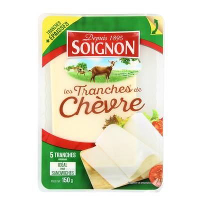 Soignon Tranches de chèvre, 150g, 5 tranches