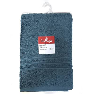 Influx Drap de bain 100x150 uni Bleu canard, 500g